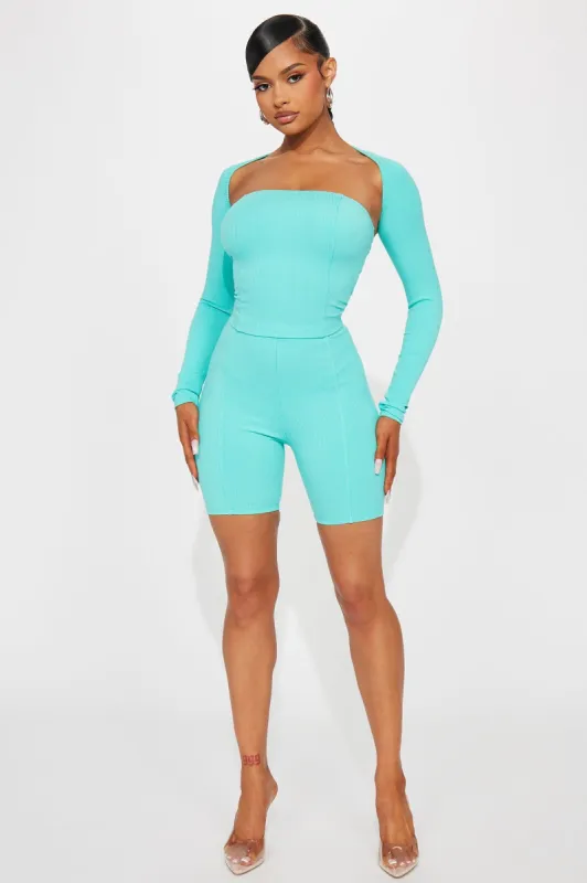 Honest Heavy Rib 3 Piece Short Set - Mint sold by Fashion Nova