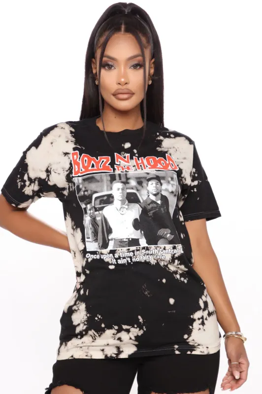 Boyz N The Hood Washed Tee - Black/combo sold by Fashion Nova
