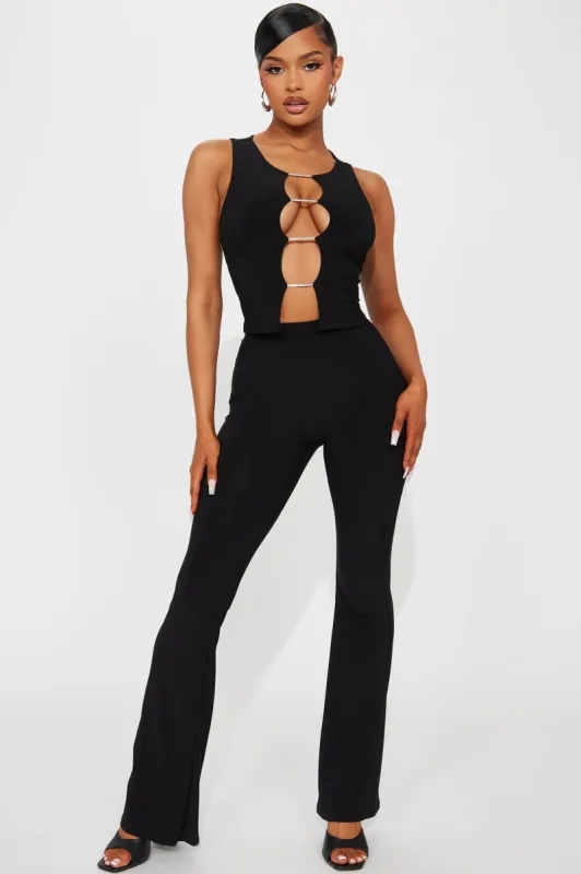 Never Breaking Up Pant Set - Black made by Fashion Nova