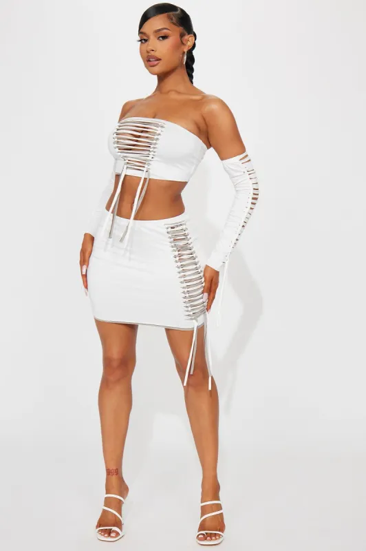 Jenny 3 Piece Skirt Set - White sold by Fashion Nova
