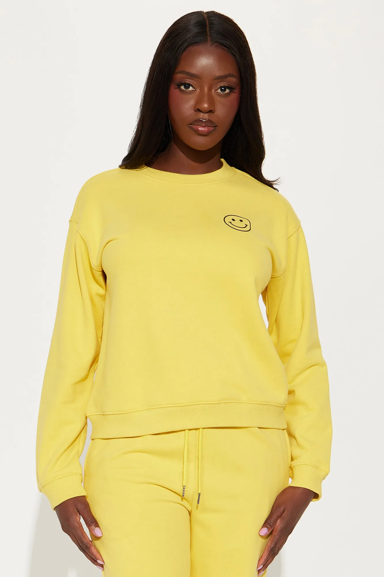Always Happy Wide Leg Sweatsuit Set - Yellow sold by Fashion Nova product image thumbnail 2