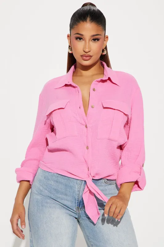 Huntington Shirt - Pink sold by Fashion Nova