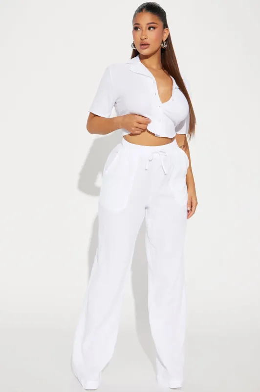 Been There Pant Set - White sold by Fashion Nova