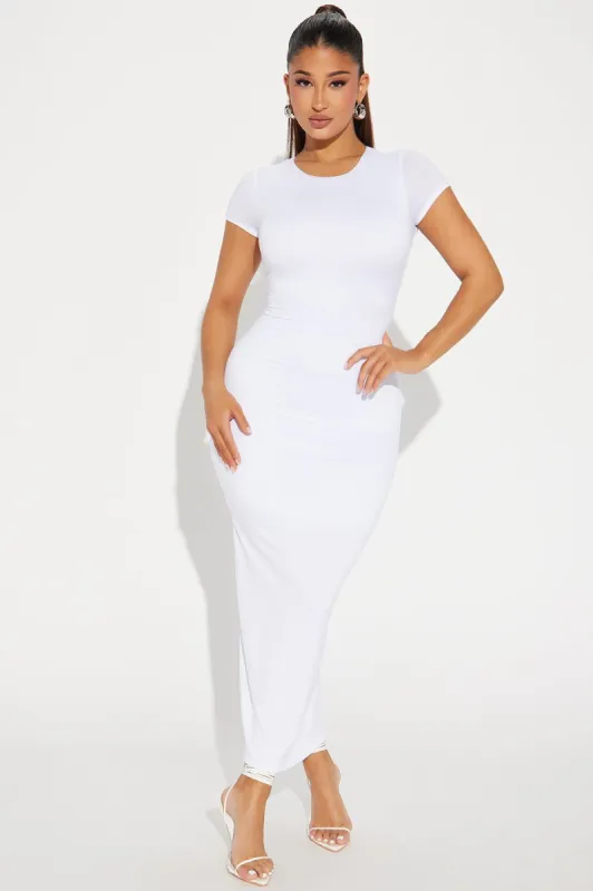 Mila Essential Maxi Dress - White sold by Fashion Nova
