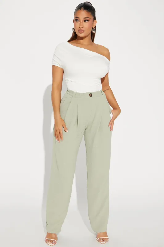 Havana Textured Trouser - Sage sold by Fashion Nova
