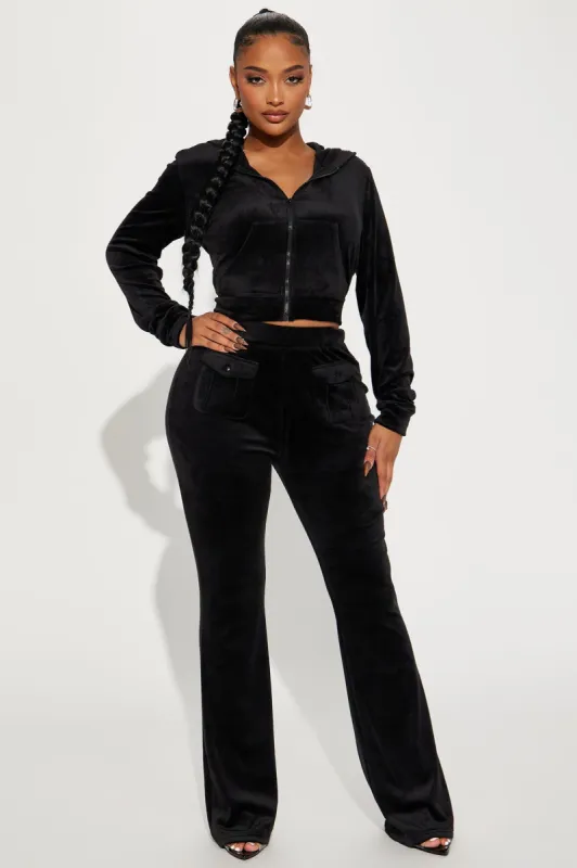 My Favorite Velour Pant Set - Black sold by Fashion Nova