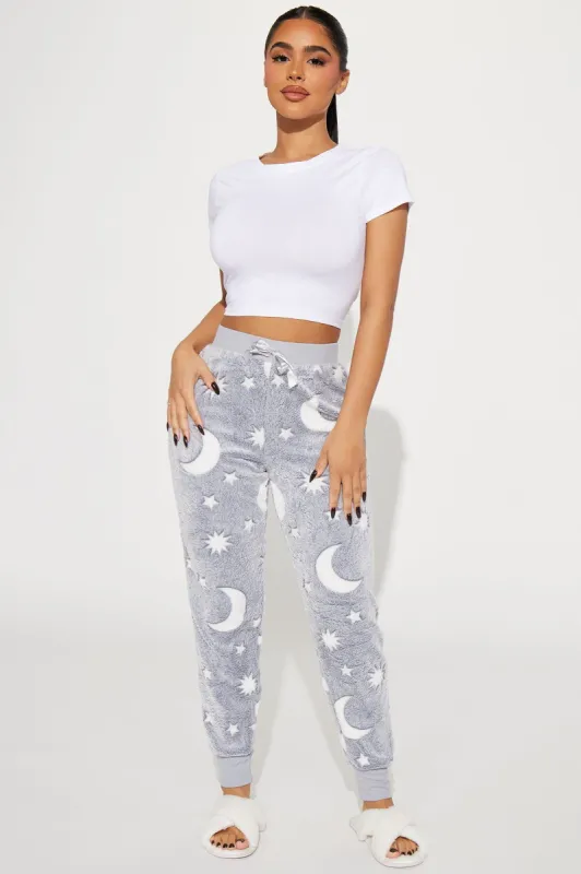 Night Sky Plush PJ Joggers - Grey sold by Fashion Nova