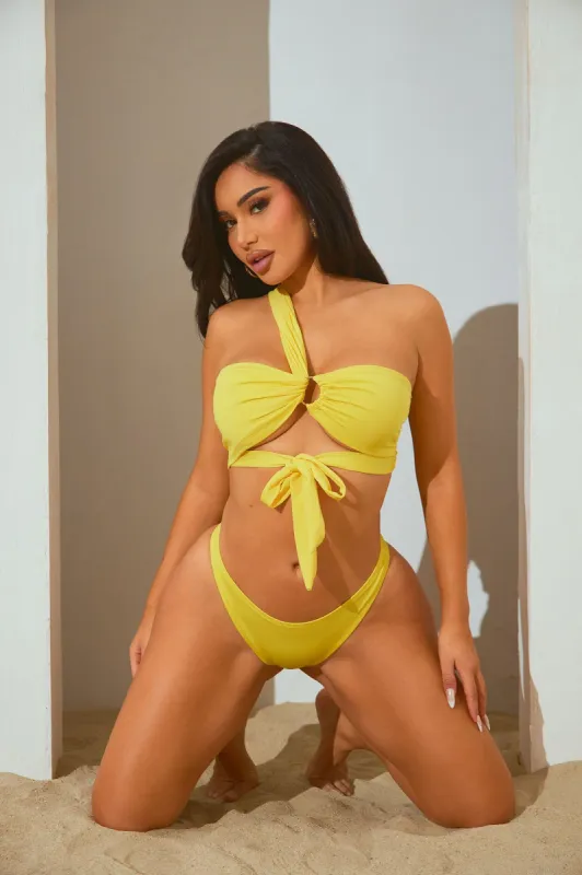 Take A Quick Dip O Ring 2 Piece Bikini - Yellow sold by Fashion Nova