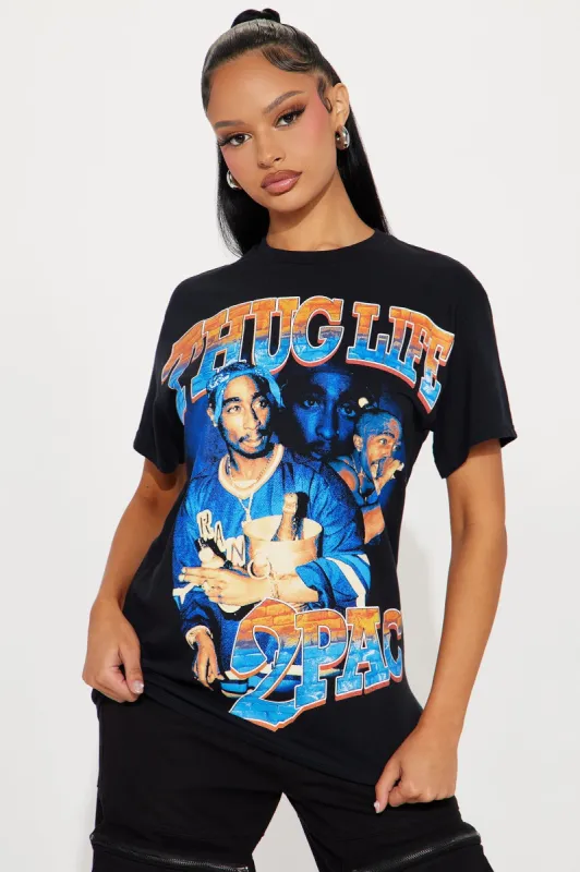 Tupac Thug Life Washed Tee - Black Wash sold by Fashion Nova
