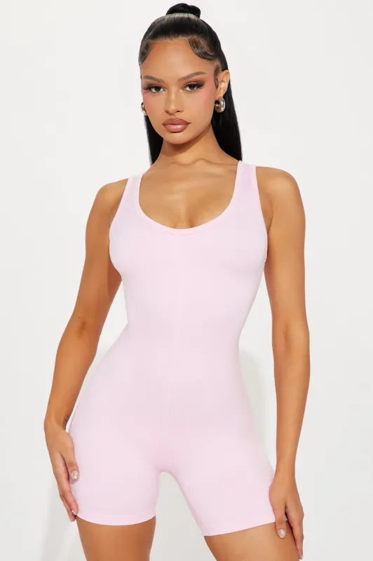 Gym Crush Active Romper - Pink sold by Fashion Nova