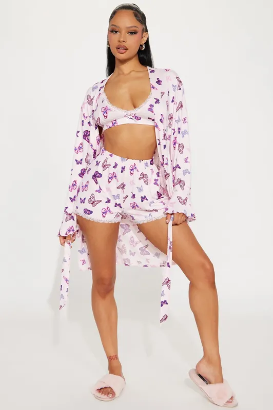 Butterfly Dreams PJ Robe Set - Pink sold by Fashion Nova