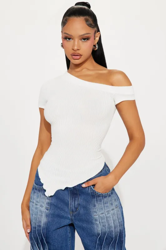 Isabella One Shoulder Top - Ivory sold by Fashion Nova