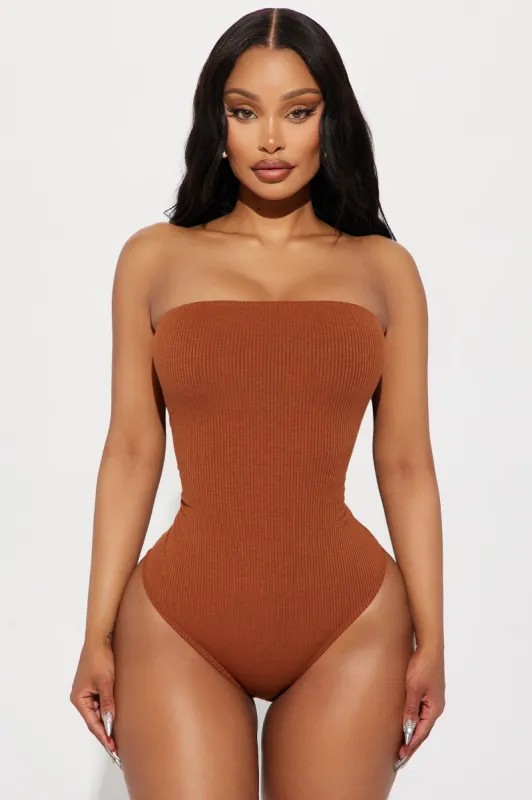 Demi Double Lined Tube Bodysuit - Mocha sold by Fashion Nova