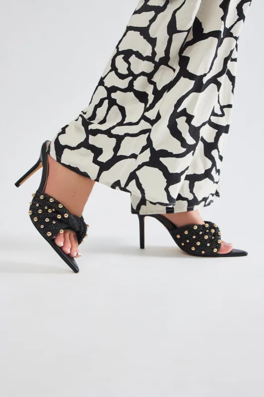 Vibes On Vacation Heeled Mules - Black sold by Fashion Nova