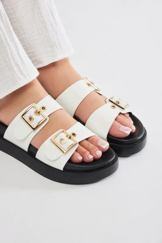 Patricia Casual Slides - White sold by Fashion Nova