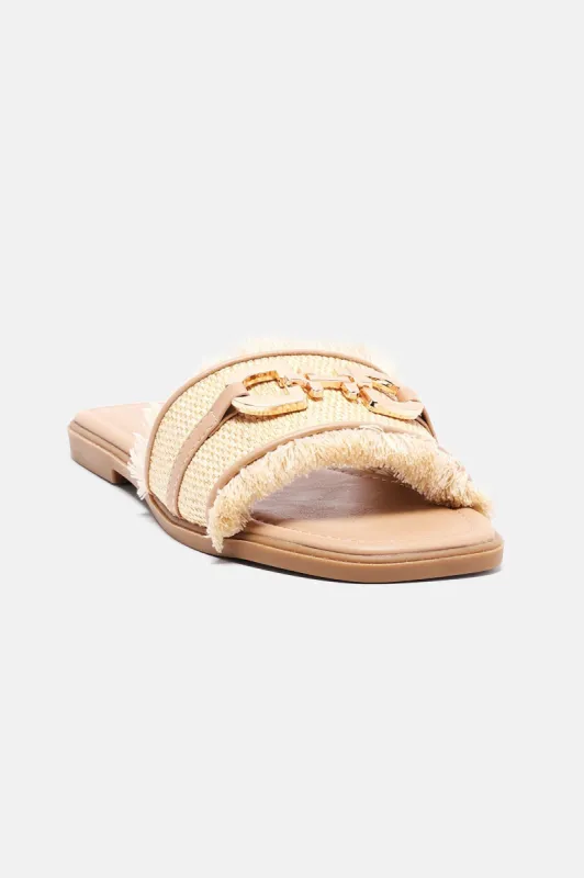 No Wrong Way Flat Sandals - Nude sold by Fashion Nova