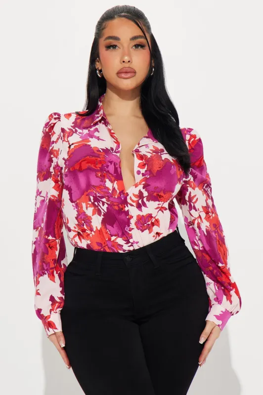 Magical Feel Printed Shirt - Pink/combo sold by Fashion Nova