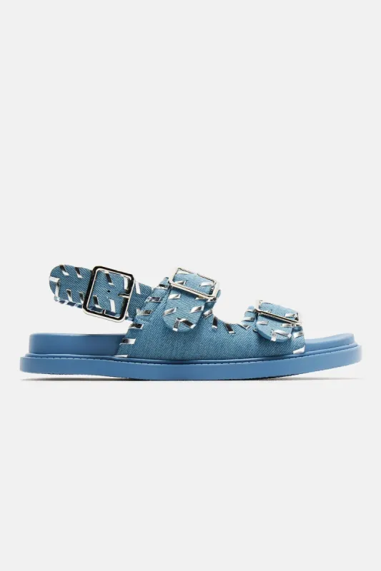 Kiya Flat Sandals - Denim sold by Fashion Nova