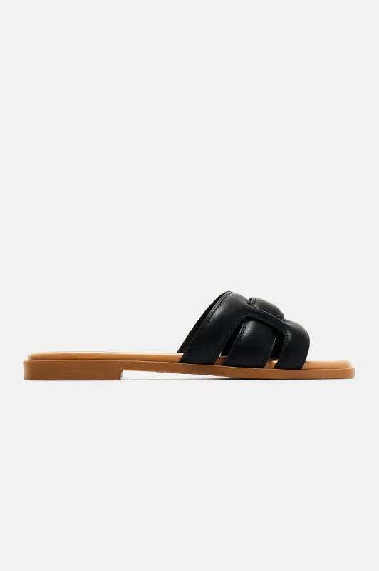 Reagen Flat Sandals - Black sold by Fashion Nova