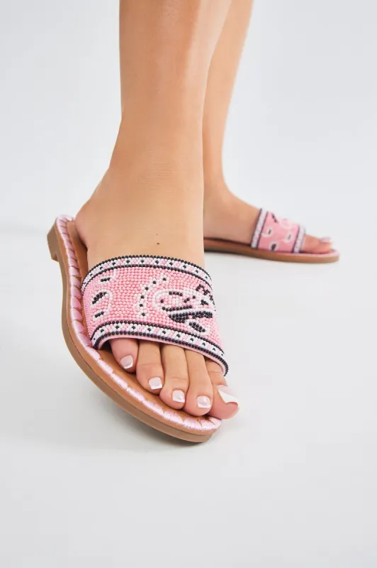 It's True Bandana Flat Sandals - Pink sold by Fashion Nova