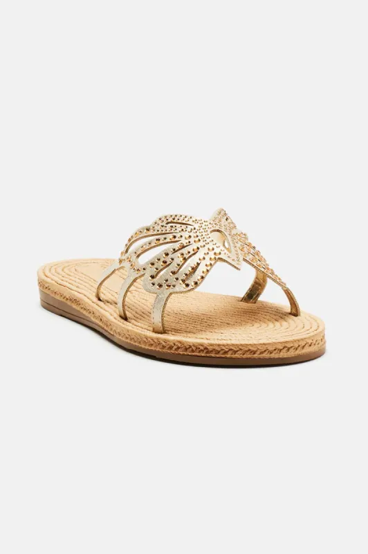 Butterfly Wings Sandals - Gold sold by Fashion Nova