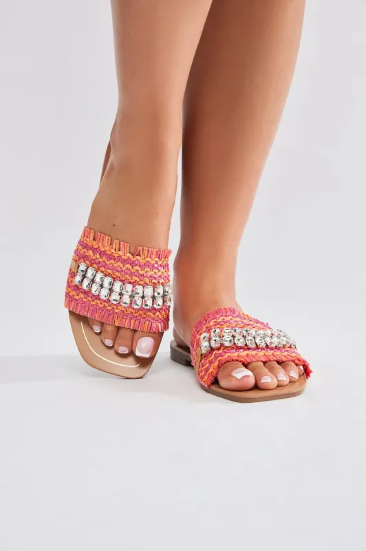 Take Me To Tulum Flat Sandals - Multi Color sold by Fashion Nova