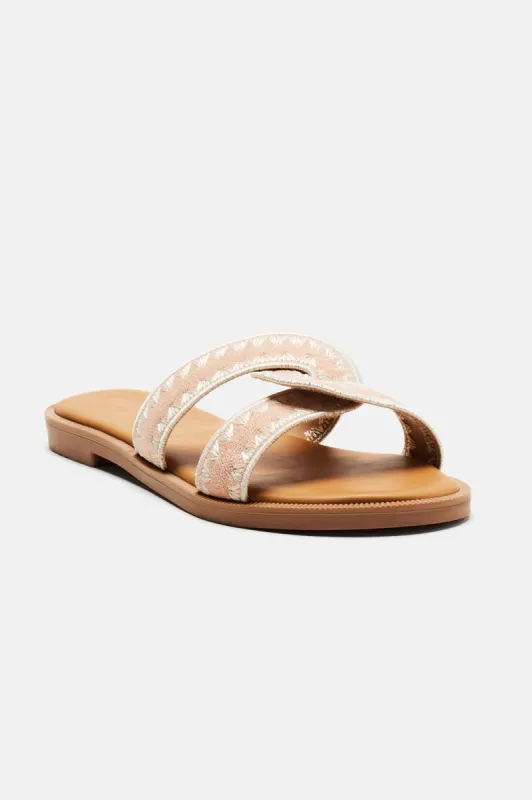 Just A Fling Flat Sandals - Pink sold by Fashion Nova