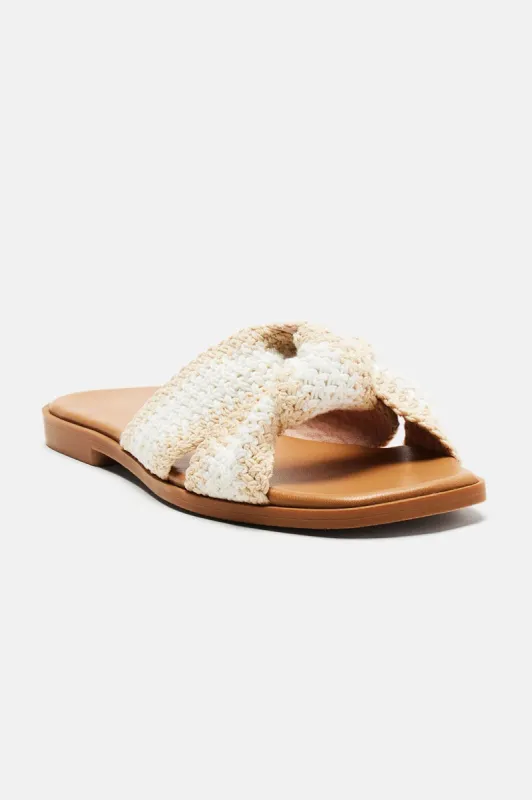 Mikah Flat Sandals - Beige sold by Fashion Nova