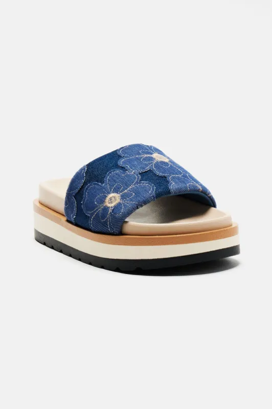 Janisa Platform Sandals - Denim sold by Fashion Nova