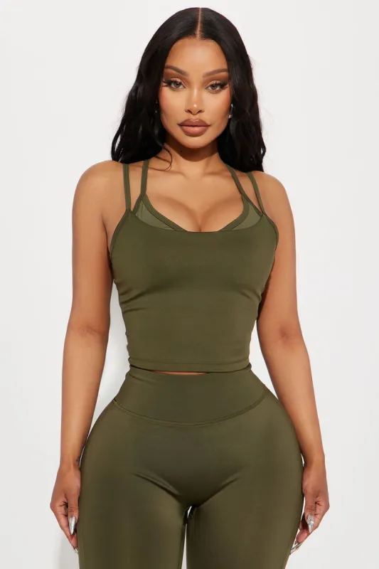 Carmen Elevate Active Top - Olive sold by Fashion Nova