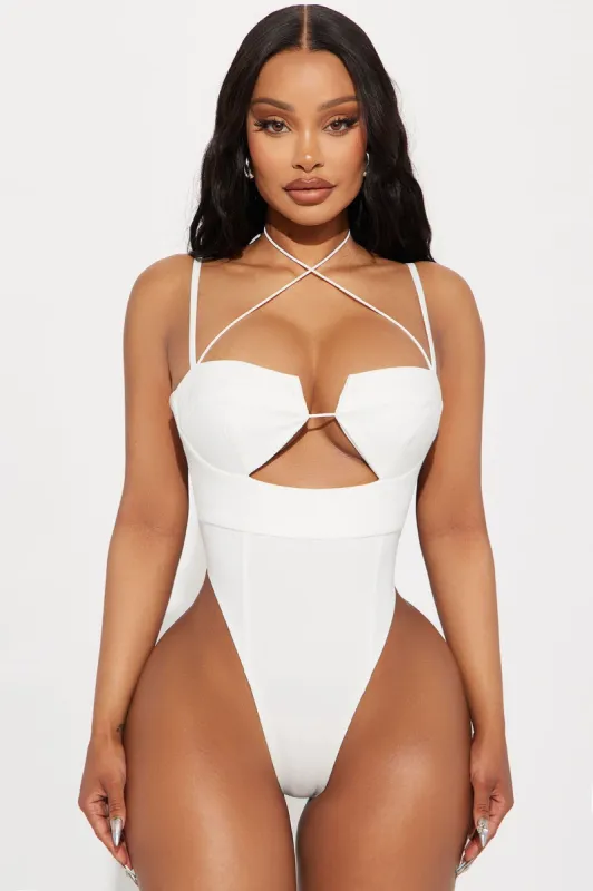 Down To See You Bodysuit - White sold by Fashion Nova