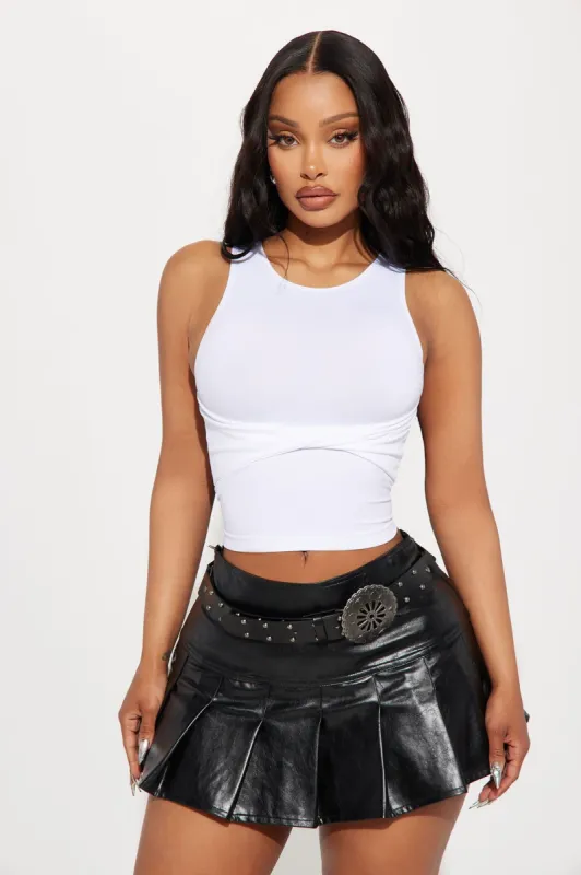 Twisted Game Tank Top - White sold by Fashion Nova
