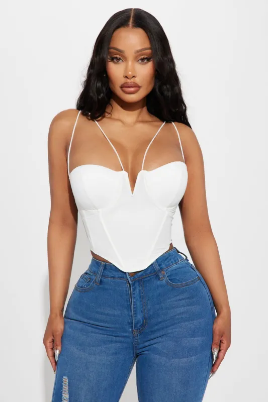 Sara Corset Top - White sold by Fashion Nova