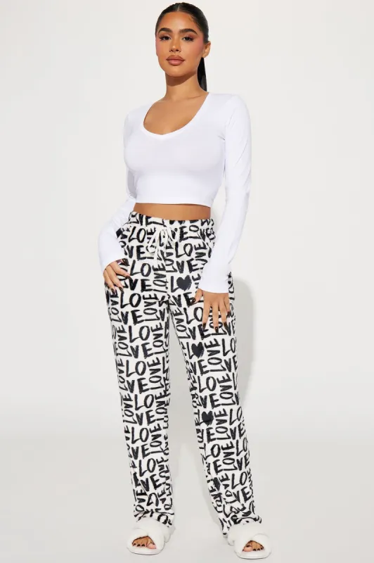 Love To Sleep Plush PJ Pant - Black/combo made by Fashion Nova