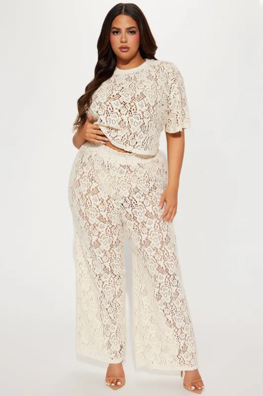 Kelly Crochet Pant Set - Beige sold by Fashion Nova