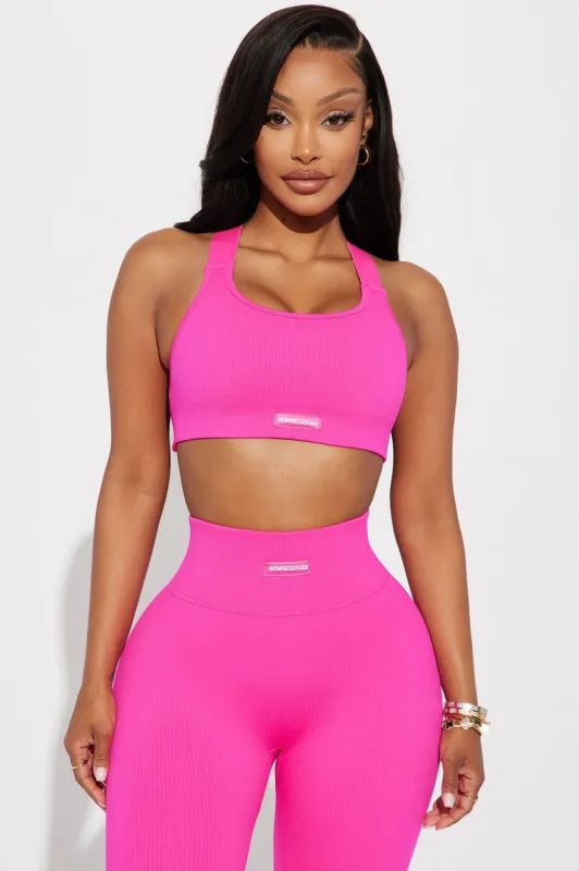 Effortless Clara Ribbed Seamless Bra Top - Neon Pink sold by Fashion Nova
