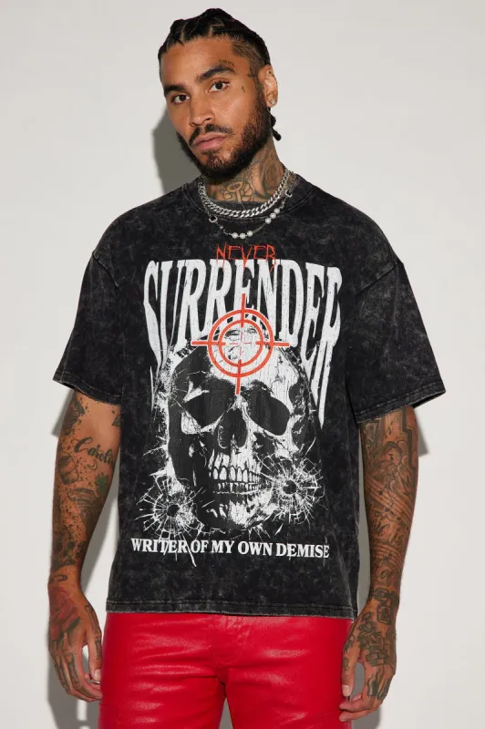 Never Surrender Short Sleeve Tee - Black sold by Fashion Nova