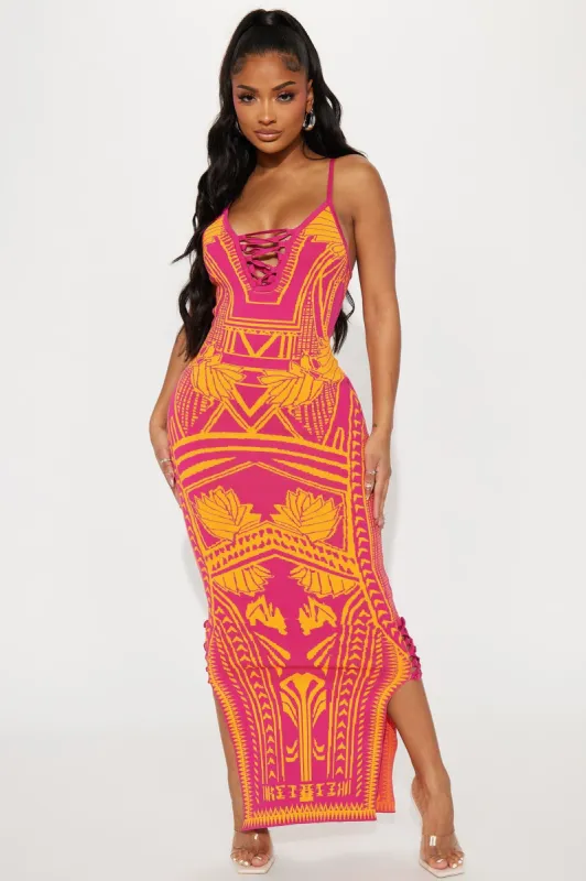 Bad Gal Bandage Maxi Dress - Pink sold by Fashion Nova