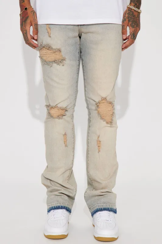 Agave Stacked Skinny Skinny Flare Jeans - Vintage Blue Wash sold by Fashion Nova