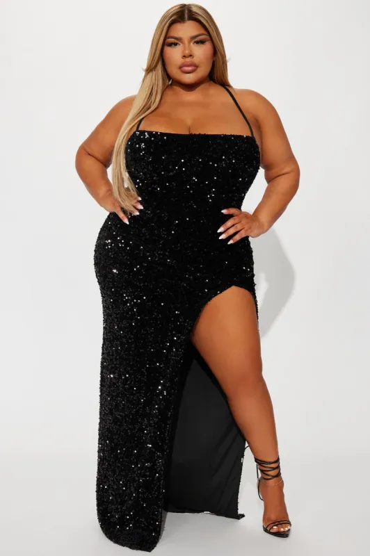 Tokyo Nights Sequin Gown - Black sold by Fashion Nova