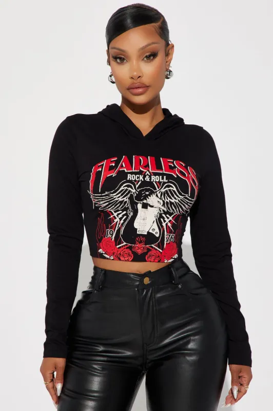 Fearless Hooded Graphic Tee - Black sold by Fashion Nova