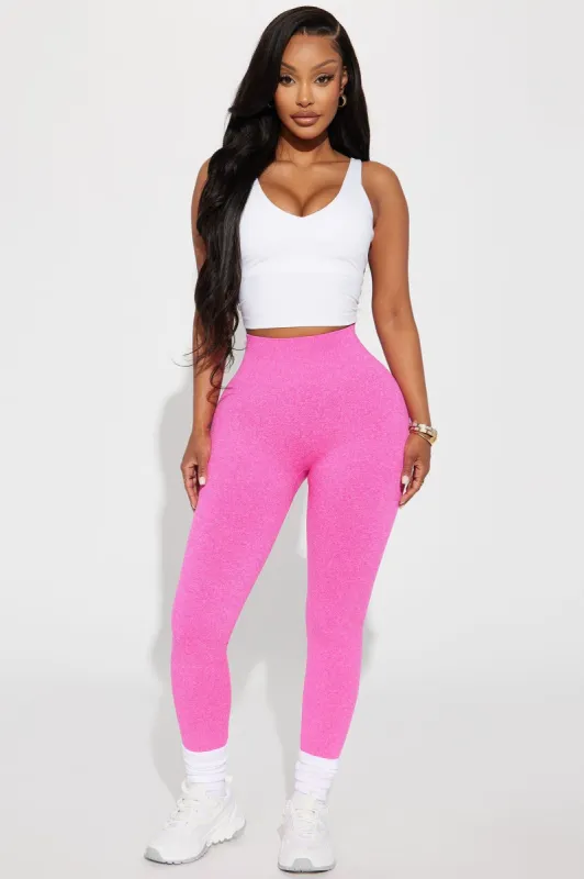 Vital Goddess Active Legging in Infinity Seamless - Neon Pink sold by Fashion Nova