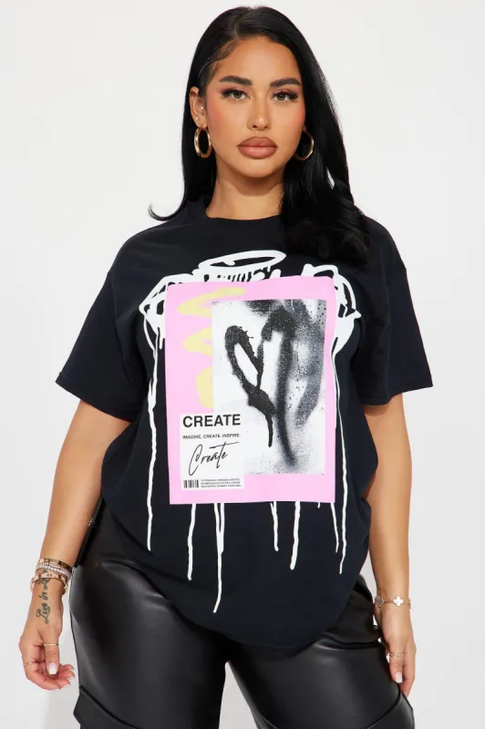 Create Love Graffiti Tshirt - Black sold by Fashion Nova