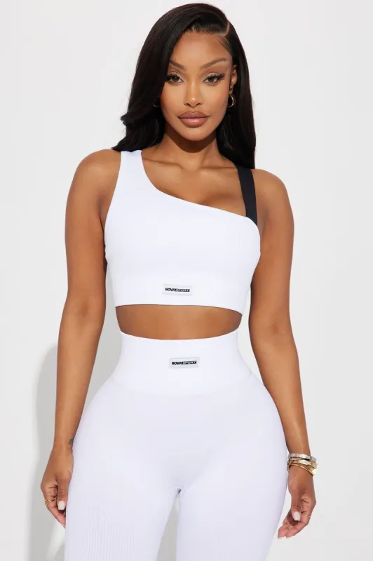 Effortless Ciera Ribbed Seamless Bra Top - White sold by Fashion Nova
