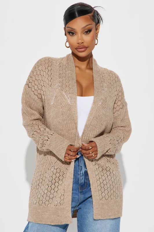 Warm And Cozy Times Cardigan - Mocha sold by Fashion Nova