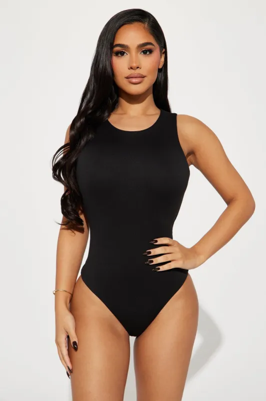 Poppy Sleeveless Bodysuit - Black sold by Fashion Nova