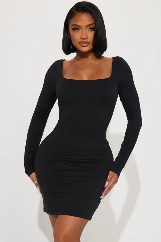Serenity Double Lined Mini Dress - Black sold by Fashion Nova