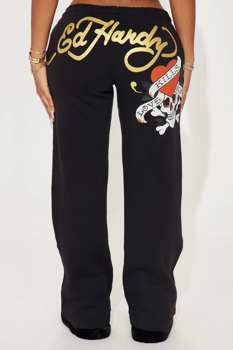 Love Kills Ed Hardy Pant - Black sold by Fashion Nova