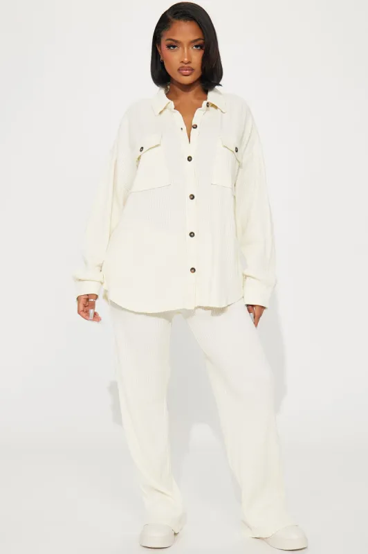 Kaylah Thermal Pant Set - Cream sold by Fashion Nova