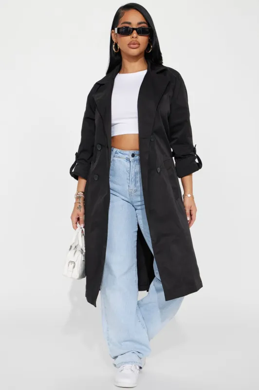 Around Town Trench - Black sold by Fashion Nova